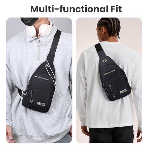 Waterproof Sling Bag for Men,Lightweight Crossbody Small Backpack,Shoulder Chest Bag for Travel Hiking - color: Navy Blue