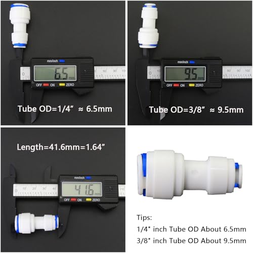5PCS 1/4"-3/8" OD Quick Straight Push-in Tube Connector Set | Leak-proof Plastic Pipe Fitting Kit Compatible with RO Reverse Osmosis Water Purifier Filter Systems - style: 1/4" to 3/8" Push-to-Connect Straight Reducer Union