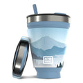 HYDAWAY Collapsible Insulated Tumbler 16oz, Reusable Coffee Cup with Straw - color: Cascadia