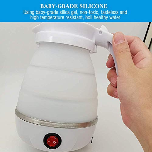 0.6L Small Travel Foldable Electric Kettle Collapsible Coffee Tea Kettle | Automatic Shut-Off,Portable Foldable,Easy Storage,Mini Hot Water Boiler