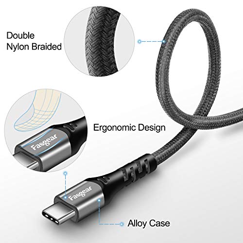 Fasgear Short USB C Cables, 3 Pack, 1ft, Gray - color: Gray