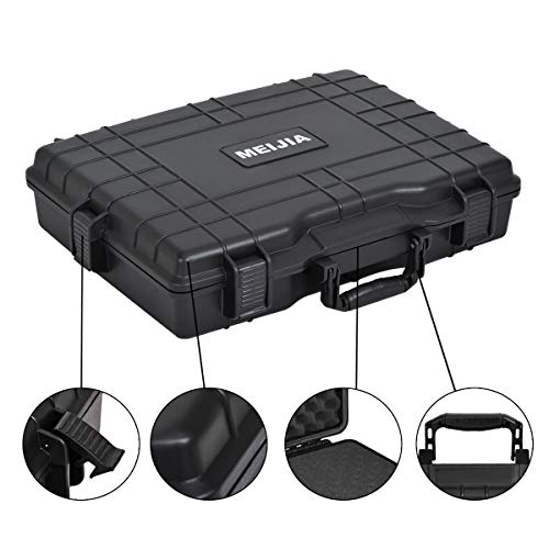 MEIJIA Waterproof Hard Camera Case,Hard Laptop Case,Hard Case with Customized Fit Foam Included, Elegant Black,Fit for computers,camera,lens(Black, 21.62"X17.25"X4.87") - size: 21.62" x 17.25" x 4.87"