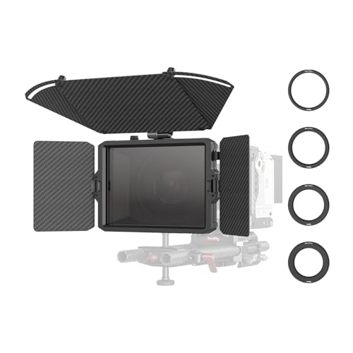SmallRig Mini Matte Box Pro Flag Kit Includes Two 4 x 5.65 Filter Frame | Compatible with Lenses' outer diameter of 67mm/ 72mm/ 77mm/ 82mm/ 95mm, for DSLR and Mirrorless Camera - size: Mini Matte Box Pro