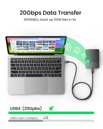 Silkland 20Gbps USB 4 Cable Long, 5K/4K@60Hz, 240W PD 3.1, 16.5FT/5M | 48-Strand Braided, Braided USB C Monitor Cable Compatible for Thunderbolt 4/3, MacBook, iPhone 17, VR Headset - size: 16.5FT