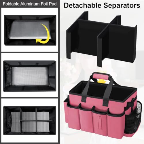 Wearable Large Cleaning Caddy Bag for Housekeepers (Rosered) - color: Rose Red, size: Cleaning Bag