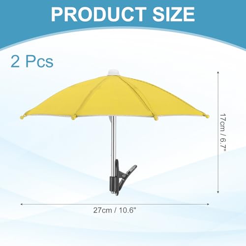 Phone Umbrella - Adjustable Cell Phone Umbrella Sun Shade with Stable Clip Universal Mini Cellphone Shade Cover for Beach/Pool/Outdoor, Yellow - color: Yellow