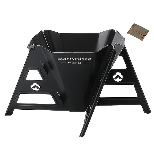 CAMPINGMOON Collapsible Coffee Dripper Pour Over Camping Outdoor 304 Stainless Steel COF-01 (Black) - color: Black