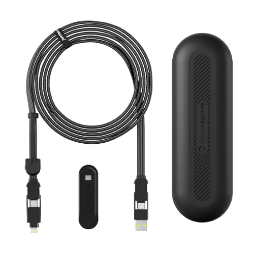 Rolling Square, inCharge XL, 6-in-1 Multi Charging Cable, 100W Ultra-Fast Charging Power, 10 Ft/3m, Urban Black - color: Urban Black