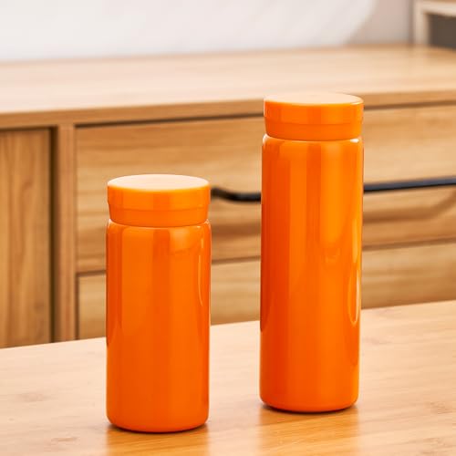 Mini Thermos Cute Water Bottle - 7 oz Tiny Insulated Vacuum 18/10 Stainless Steel Small Flask - Leak Proof & Spill Proof & Keeps Cold and Hot for Drink, Coffee, Tea - Orange - color: Orange, size: 6.8 Ounces