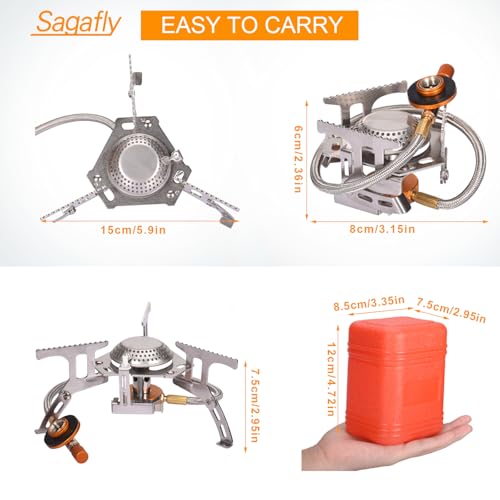 Portable Camping Gas Stove with 1LB Propane Tank Adapter