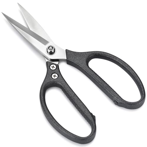 8.5" Scissors All Purpose Heavy Duty Scissors for Office School Home Sewing Ultra-Sharp Fabric Scissors Cutting Paper DIY Craft Stainless Steel Blades Comfort Grip Handles, Left Right Handed Cbfoeyk