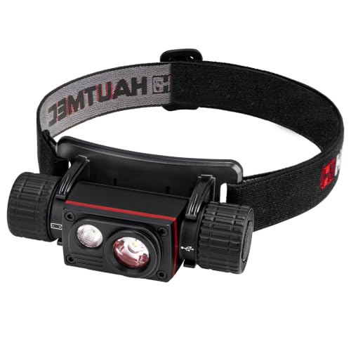 HAUTMEC Rechargeable Headlamp 1000 Lumens LED Headlights Head Lamp as Work Light or Flashlight with Spot and Flood Dual Beams in 4 Output Modes - color: 1000 Lumens