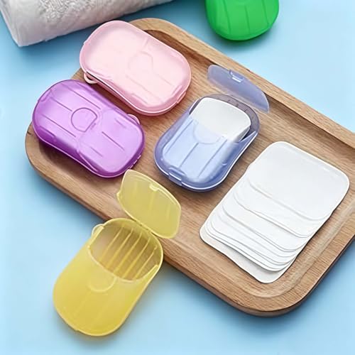 Mint Scented Paper Soap Sheets, Travel Soap Sheets Portable Case Purple - color: Purple