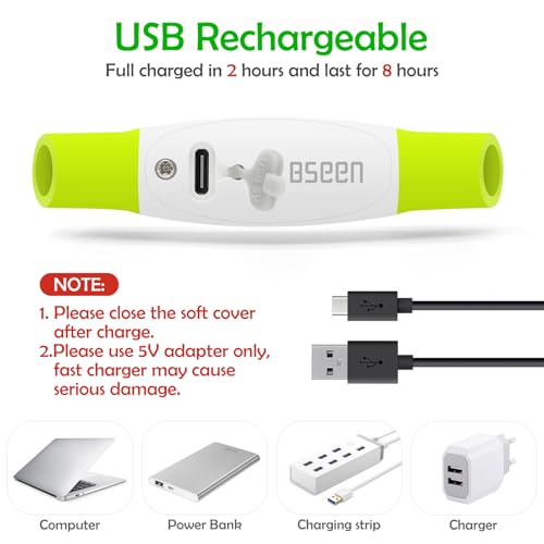 Led Dog Collar, BSEEN USB Rechargeable Flash Light up Dog Collar - color: Green