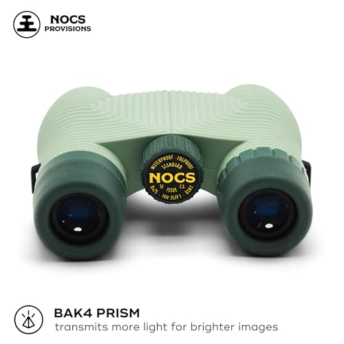 Nocs Provisions Standard Issue 8x25 Binoculars, Waterproof, Bird Watching | 8X Magnification, Bak4 Prism, Wide View Multi-Coated Lenses, Hiking & Backpacking, Adults & Kids - color: Glacial Blue, size: 8x25