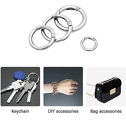 Still Awake 5 Pcs Spring Clip Round Carabiner Buckle, Diameter O Ring Snap Clip Trigger Spring Keyring Buckle,Hooks Clip DIY Accessories - color: Gold, size: 3/4inch