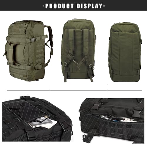 3-in-1 Gym Bag Duffle Bags Backpack - Travel Bag with Shoes Compartment - color: Green, size: 45l