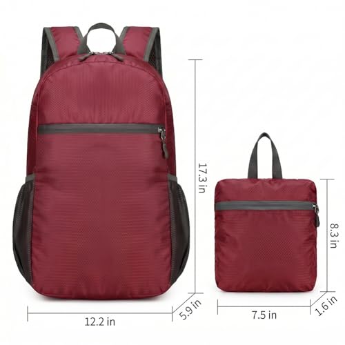 Ultra Lightweight Hiking Packable Backpack 20L, Waterproof Foldable Daypack Backpacks for Men Women Travel Camping, Purple - color: Purple