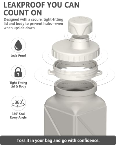 BEAUTAIL Collapsible Water Bottles 21oz/610mL, Silicone Travel Water Bottle - color: Starlight
