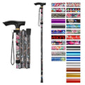 supregear Folding Cane, 5-Level Adjustable Height Walking Stick Lightweight Collapsible Portable Travel Cane with Wrist Strap and T Handle for Elderly Disabled Men Women - color: Black Floral