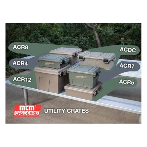 MTM ACR4-18 Ammo Crate Utility Box-Carry up to 65lbs of gear-Stackable design, double padlock for security - Water-resistant O-ring seal - Army Green