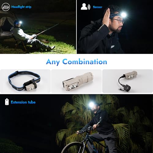 WUBEN E7 1800 Lumen Rechargeable Mini Flashlight with Magnet | Super Bright 6 Modes Khaki EDC Flashlight, Typ-C Rechargeable LED; IP68 Pocket Flashlight for Headlamp Use, Rescue, Camping - color: Khaki LBG