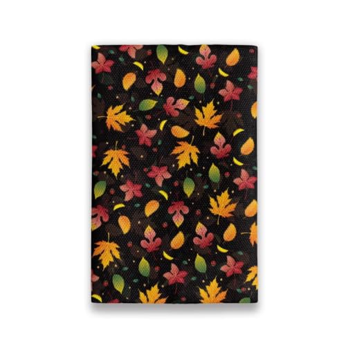 Flashideas Black Thanksgiving Maple Leaf Reusable Tissue Holder for Purse Travel Tissue Holder Fabric Purse Zipper Enclosed Tissue Pouch for Coins for Bag Car Office Home - color: Black Thanksgiving Maple Leaf
