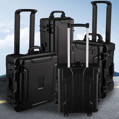 31" L x 12" W x 9" H Large Hard Case with Foam, Portable Rolling Hard Case with Wheels, Waterproof Shockproof Dustproof, Suitable for Cameras, Lenses, Camcorder, Instrument, Telescopes - size: 31 Inch