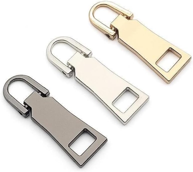 Zipper Pull Replacement Kit, Pull Replacement Repair, Zipper Slider Tab for Luggage Backpack Jacket Suitcase Coat Sewing Notions and Supplies (Gold,Silver,Gun Color) - color: Gold,Silver,Gun Color