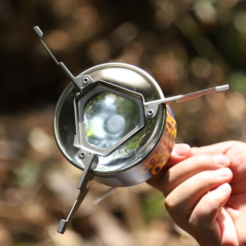 Fire-Maple ASH Gas Canister Stand Titanium Stabilizer for Camping Stove | Rock-solid Stability, Secure on Any Terrain, Fits Most Gas Canisters, Folds Tiny, 23g
