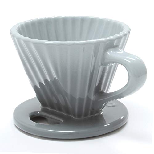 Chantal "Lotus ceramic pour over coffee dripper, 8 ounces (Ombre Fade Grey) - color: Fade Grey