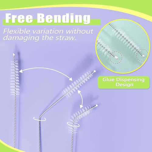 INVODA Bottle Brush 4Pack Long Handle Cup Cleaner Brush Whit Straw Brushes 4Pack Sponge Bottle Scrubber Detachable Handle Cup Cleaning Brush for Baby Bottle Clean Mugs (4 PCS+Straw Brushes 4PCS) - color: 4 Bottle Brush+4 Straw Brush