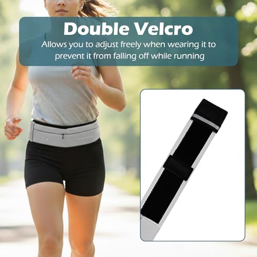 Slim Running Belt for Men and Women, Running Waist Pack | with Water Bottle & Towel Multi Pocket Fanny Pack - Phone Holder, Adjustable for Running, Climbing - Medium - Grey - color: Grey-medium
