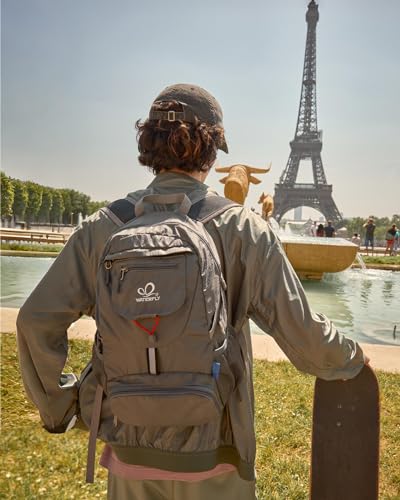 WATERFLY Small Lightweight Packable Backpack: 20l Hiking Daypack Man Woman | 20L,Recycled nylon material,Multi-compartment storage,Water-resistant,Everyday carry,Ultra Light Foldable Travel Day Pack - color: Grey3