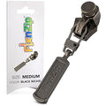 FixNZip Medium Black Nickel Zipper Repair Kit | Universal No-Sew Slider Replacement for Jackets, Sleeping Bags, Tents, and Duffel Bags | Instant and Reusable Zipper Repair Tool | Sizes 5-7 - color: Black Nickel, size: Medium
