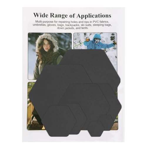 8Pcs Down Jacket Repair Patches, Easy to Use, Pre-Cut, Self-Adhesive, Waterproof, Tear-Resistant Nylon Fabric Patch for Jacket and Garment Patch (Dark Gray)