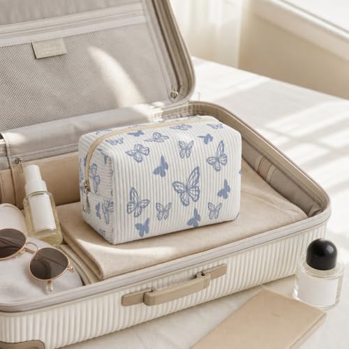 Portable Makeup Organizer for Skincare Hygiene Purse Brushes Lipstick Nail Polish,Toiletry Kit for Women,Cute Makeup Bag & Travel Essentials (Butterfly) - color: Butterfly