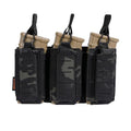 EXCELLENT ELITE SPANKER Tactical Open-Top Single/Double/Triple Molle Mag Pouch for Pistol Mag Pouch Tactical Bag Accessories Holder - color: Triple-Multicam Black