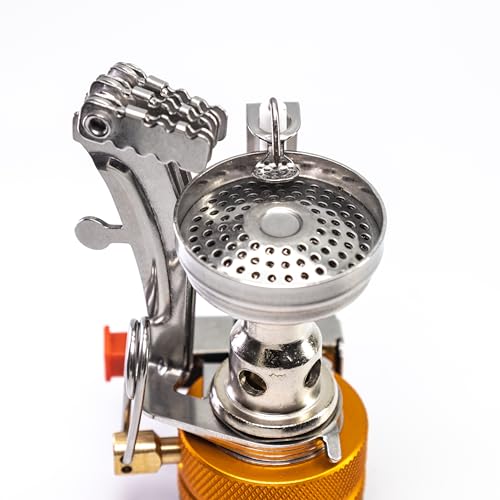 Backpacking Stove Portable Camping Stove Hiking Stove Backpack Stove With Piezoignition Support Wind-Resistance For Outdoor cooking tongs (ORANGE) - color: Orange, size: Orange No. 1