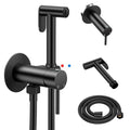 Arofa Built-in Hot and Cold Bidet Sprayer, Warm Water Bidet, Matte Black - color: Black, size: Built-in Hot & Cold Water Modes-Round
