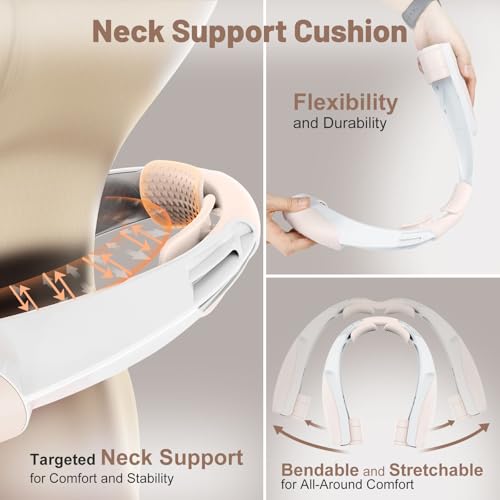 8000mAh Portable Neck Fan with 6 Powerful Speeds, 20H Runtime Cooling Fan - color: Champagne