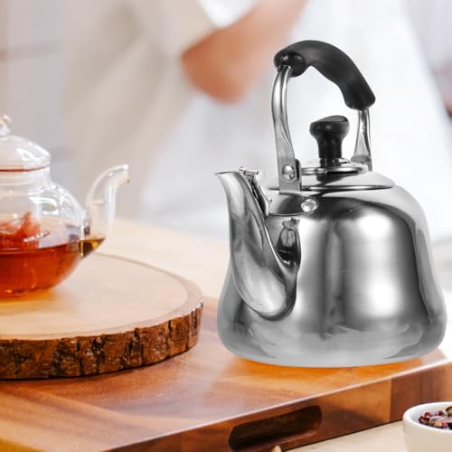 ABOOFAN Stovetop Whistling Tea Kettle 1L Tea Pot for Stove Top Food Grade Stainless Steel Boiling Kettle with Heat-Resistant Handle Wide Mouth Lid for Home Kitchen Camping