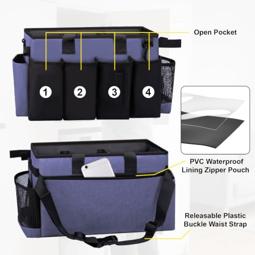 Wearable Large Cleaning Caddy Bag for Housekeepers (Purple) - color: Purple, size: Cleaning Bag