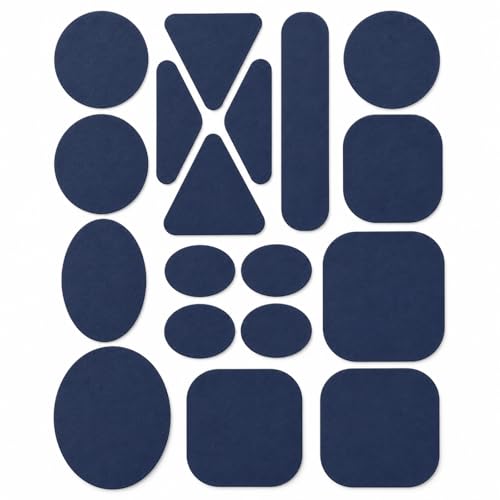 Self Adhesive Fabric Repair Patches for Clothes, Precut Multi-Shape Polyester Patches for Jackets & Gear, Waterproof Stick-On Repair Sheet 3.94 x 7.09in (Navy Blue) - color: Navy Blue