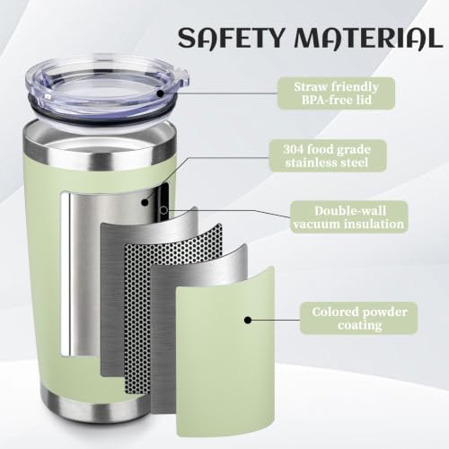 StarSpeed 20oz Stainless Steel Travel Coffee Tumbler,Matcha Green - color: Matcha Green
