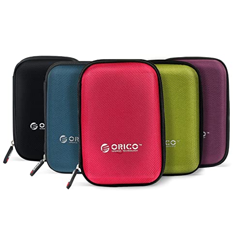 ORICO Hard Drive Case 2.5 inch External Drive Storage Carrying Bag Waterproof Shockproof with Inner Size 5.5x3.5x1.0inch for Organizing HDD and Electronic Accessories, Multi Colors (PHD-25) - color: Multi-Colored