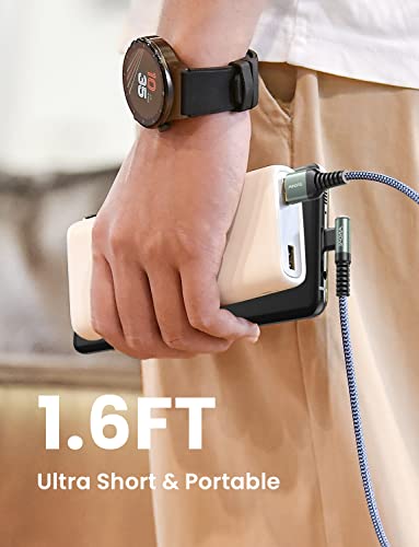USB Type C Cable AINOPE [2-Pack, 1.6ft] 3.1A Type C Charger Fast Charging Right Angle, Durable Nylon Braided USB C Cable, Smartphone - color: Grey, size: 1.6FT+1.6FT
