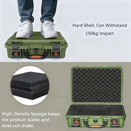 Starlink Mini Case, IP67 Waterproof Hard Travel Case with Precision Foam for Starlink Dish & Accessories, Heavy-Duty Protection for Camping & Outdoor Use (Green)