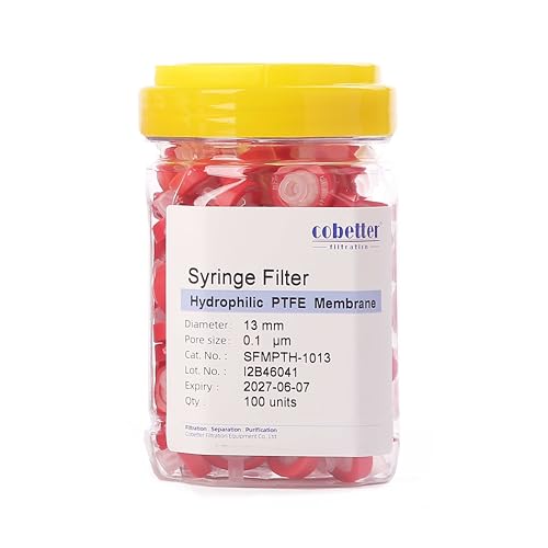 Syringe Filter Hydrophilic PTFE, 0.1μm 13mm, Non-sterile, PK of 100 - size: 0.1μm 13mm