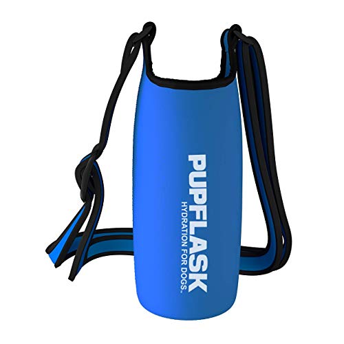 Tuff Pupper PupFlask Insulated Neoprene Dog Water Bottle Holder Sling with Wide Adjustable Shoulder Strap, Great for Travel, Walking, Hiking, Portable Pet Water Bottle Holder (40 OZ, Nebulas Blue) - color: Nebulas Blue, size: 40 OZ